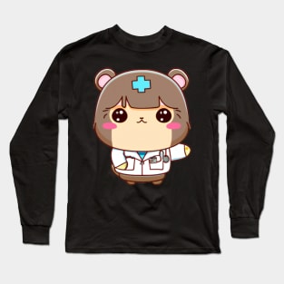 Cute Capybara Nurse Kawaii Long Sleeve T-Shirt